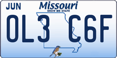 MO license plate OL3C6F