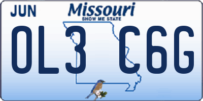 MO license plate OL3C6G