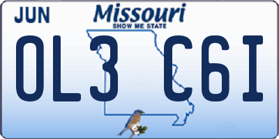 MO license plate OL3C6I