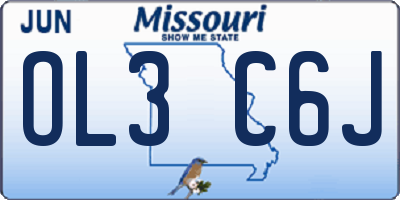 MO license plate OL3C6J