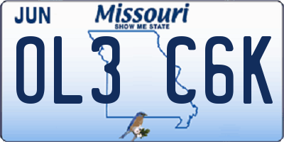 MO license plate OL3C6K
