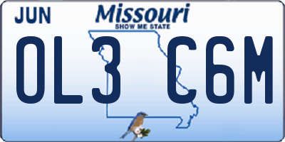 MO license plate OL3C6M