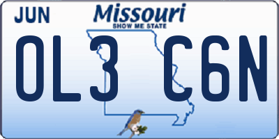 MO license plate OL3C6N
