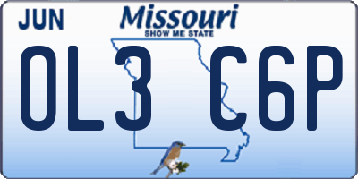MO license plate OL3C6P