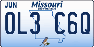 MO license plate OL3C6Q