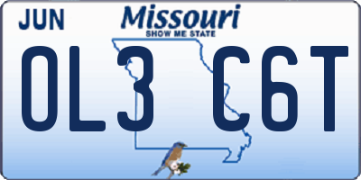 MO license plate OL3C6T