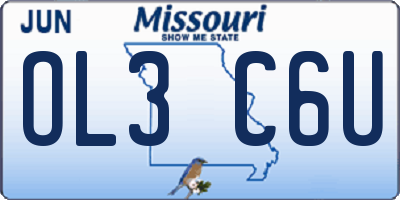 MO license plate OL3C6U