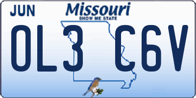 MO license plate OL3C6V