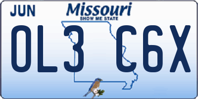 MO license plate OL3C6X
