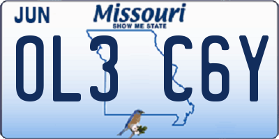 MO license plate OL3C6Y