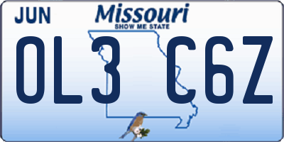 MO license plate OL3C6Z