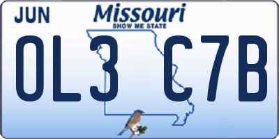 MO license plate OL3C7B
