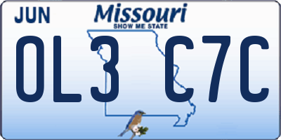 MO license plate OL3C7C