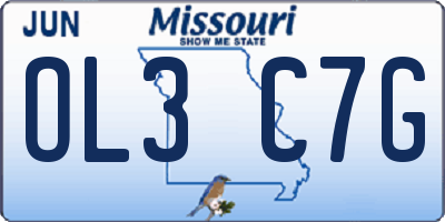 MO license plate OL3C7G