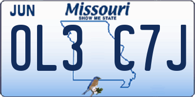 MO license plate OL3C7J
