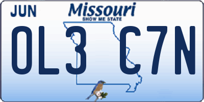 MO license plate OL3C7N