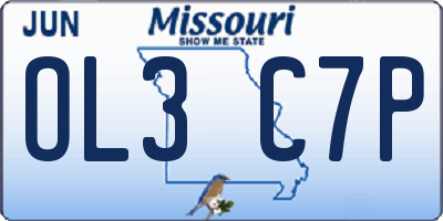 MO license plate OL3C7P