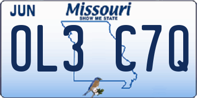 MO license plate OL3C7Q