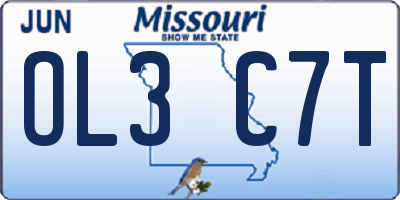 MO license plate OL3C7T