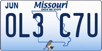 MO license plate OL3C7U
