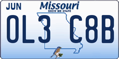 MO license plate OL3C8B