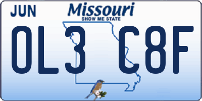 MO license plate OL3C8F