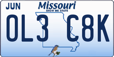 MO license plate OL3C8K