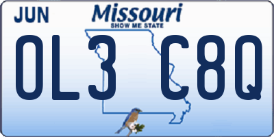 MO license plate OL3C8Q