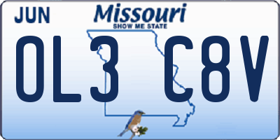 MO license plate OL3C8V