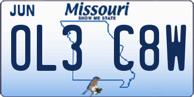 MO license plate OL3C8W