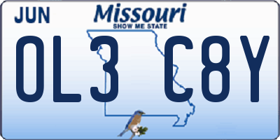 MO license plate OL3C8Y