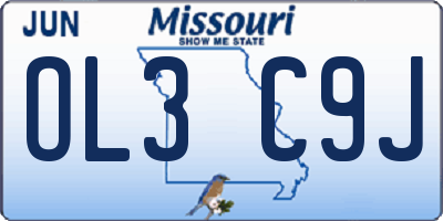 MO license plate OL3C9J