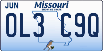 MO license plate OL3C9Q