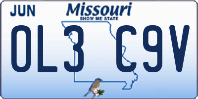 MO license plate OL3C9V