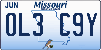 MO license plate OL3C9Y