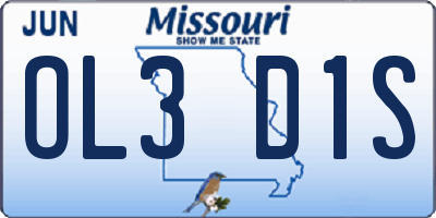 MO license plate OL3D1S