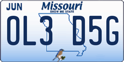 MO license plate OL3D5G