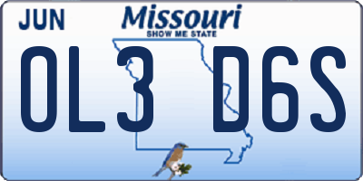 MO license plate OL3D6S