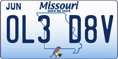 MO license plate OL3D8V