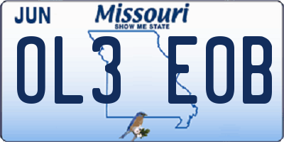 MO license plate OL3E0B