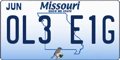 MO license plate OL3E1G