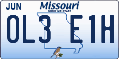 MO license plate OL3E1H