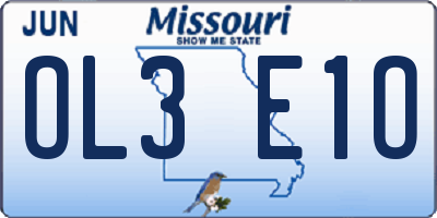 MO license plate OL3E1O