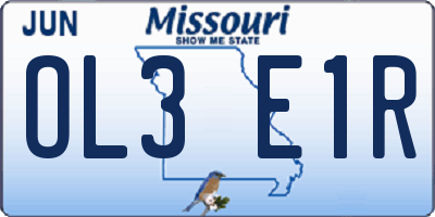 MO license plate OL3E1R