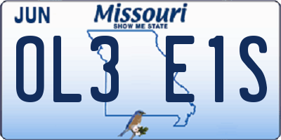 MO license plate OL3E1S