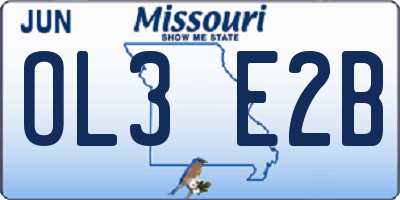MO license plate OL3E2B