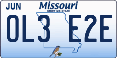 MO license plate OL3E2E