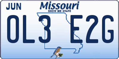 MO license plate OL3E2G
