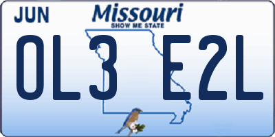 MO license plate OL3E2L