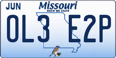 MO license plate OL3E2P